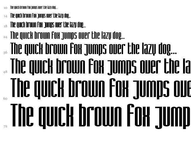 SF Iron Gothic font waterfall